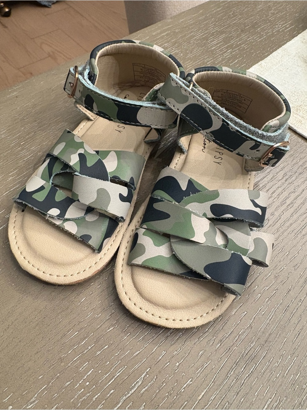 Little Bipsy Collection Kids Camo Print Sandals - Green Camouflage